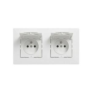 Legrand - Dupla kültéri háztartási aljzat 250V/16A NILOE STEP IP44 kerettel LR0061+LR0083+LR0083 kép