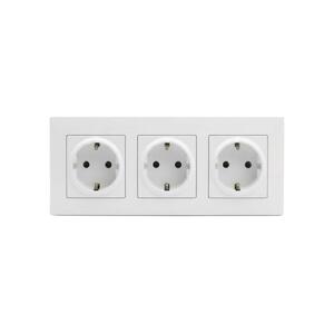 Legrand - Tripla háztartási dugalj SCHUKO 250V/16A kerettel NILOE STEP fehér LR0062+LR0115+LR0115+LR0115 kép