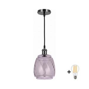 BRILAGI - LED függőlámpa zsinóron RETRO GLASS 1xE27/60W/230V Ø 26 cm fekete/füstszürke NSTK7417+AI0177 kép