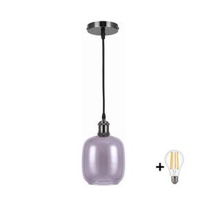 BRILAGI -LED Zsinóros függőlámpa RETRO GLASS 1xE27/60W/230V Ø 14 cm fekete/füstszürke NSTK7758+AI0177 kép