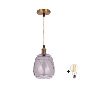 BRILAGI - LED függőlámpa kábelen RETRO GLASS 1xE27/60W/230V átm. 26 cm arany/füstszürke NSTK7417+AI0178 kép