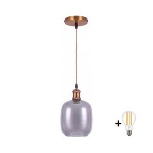 BRILAGI -LED Kábeles függőlámpa RETRO GLASS 1xE27/60W/230V átmérő 14 cm arany/füstszürke NSTK7758+AI0178 kép