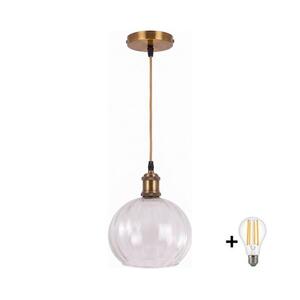 BRILAGI - LED csillár zsinóron RETRO GLASS 1xE27/60W/230V átm. 25 cm arany/átlátszó NSTK7491+AI0178 kép