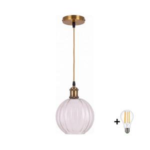 BRILAGI - LED csillár kábellel RETRO GLASS 1xE27/60W/230V Ø 18 cm arany/tiszta NSTK7485+AI0178 kép