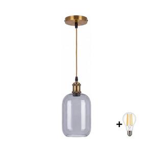 BRILAGI -LED Függeszték kábellel RETRO GLASS 1xE27/60W/230V átm. 14 cm arany/füstszürke NSTK7757+AI0178 kép