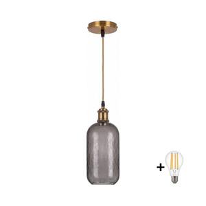 BRILAGI -LED kábeles függeszték RETRO GLASS 1xE27/60W/230V Ø 14 cm arany/füstszürke NSTK7501+AI0178 kép