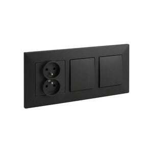 Legrand-Dupla egypólusú 1-es kapcsoló és dupla háztartási dugalj 250V/16A NILOE STEP LR0046+LR0034+LR0038+LR0038 kép