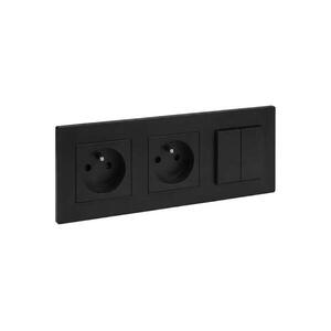 Legrand-Dupla fali dugalj 250V/16A és dupla kapcsoló (5-ös) NILOE STEP fekete LR0046+LR0039+LR0033+LR0033 kép