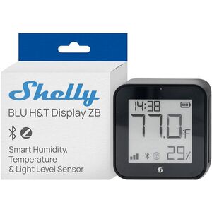 Shelly Blu H&T Display, Zigbee, Bluetooth, fekete kép