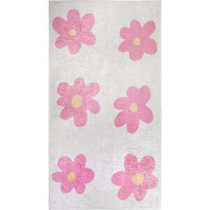 Rózsaszín-elefántcsont színű mosható gyerek szőnyeg 120x180 cm Cute Flowers Pink – Vitaus kép