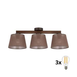 BRILAGI - LED felületre szerelhető csillár LATTE 3xE27/15W/230V fenyő/barna 11562 kép