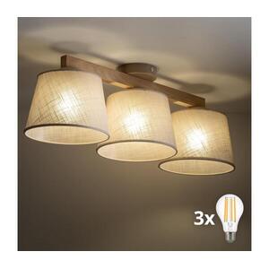 BRILAGI - LED felületre szerelhető csillár LATTE SABIA 3xE27/15W/230V fenyő/bézs 11565 kép