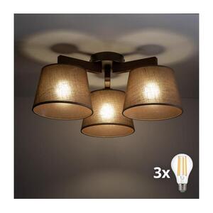 BRILAGI - LED Felületre szerelt csillár LATTE 3xE27/15W/230V fenyő/barna 11570 kép