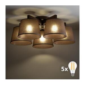 BRILAGI - LED felületre szerelt csillár LATTE 5xE27/15W/230V fenyő/barna 11577 kép
