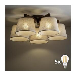 BRILAGI - LED felületre szerelhető csillár LATTE 5xE27/15W/230V fenyő/krémszínű 11578 kép