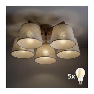 BRILAGI - LED felületre szerelhető csillár LATTE SABIA 5xE27/15W/230V fenyő/krémszínű 11583 kép