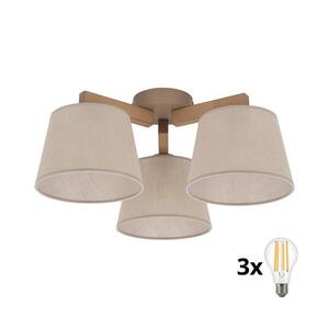 BRILAGI - LED Felületre szerelt csillár LATTE SABIA 3xE27/15W/230V fenyő/bézs 11574 kép