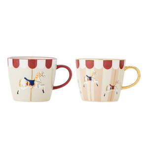 Kőedény bögre szett 2 db-os karácsonyi mintával 380 ml Merry-go-round – Bloomingville kép