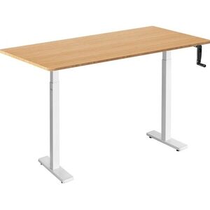 AlzaErgo Table ET3 Essential, fehér + asztallap, 120 × 80 cm, bambusz, lekerekített kép