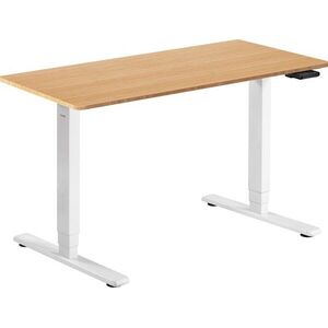 AlzaErgo Table ET1 Essential, fehér + asztallap, 120 × 80 cm, lekerekített, bambusz kép