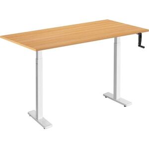 AlzaErgo Table ET3 Essential fehér + 120 × 80 cm-es tölgy mintázatú laminált asztallap kép
