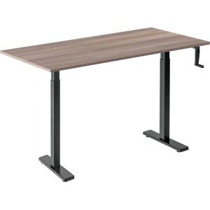 AlzaErgo Table ET3 Essential fekete + 120 × 80 cm-es szürke tölgy dekorú laminált asztallap kép