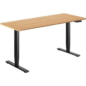 AlzaErgo Table ET1 Essential fekete + asztallap 160×80 cm bambusz lekerekített kép