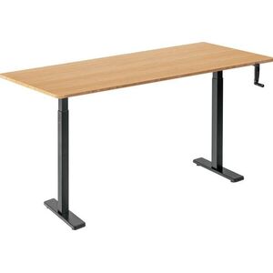 AlzaErgo Table ET3 Essential, fekete + asztallap, 160 × 80 cm, lekerekített, bambusz kép