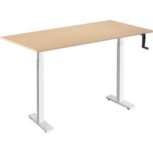 AlzaErgo Table ET3 Essential fehér + 120 × 80 cm-es nyírfa dekorú laminált asztallap kép