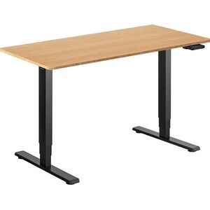 AlzaErgo Table ET1 Essential, fekete + asztallap, 120 × 80 cm, lekerekített, bambusz kép