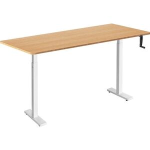 AlzaErgo Table ET3 Essential, fehér + asztallap, 160 × 80 cm, lekerekített, bambusz kép