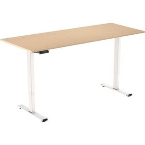 AlzaErgo Table ET2 Essential fehér + 160×80 cm laminált nyírfa asztallap kép