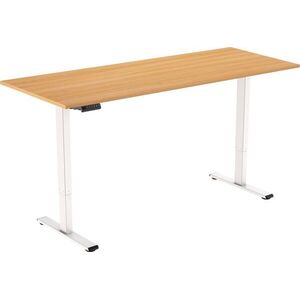 AlzaErgo Table ET2 Essential fehér + 160×80 cm-es laminált tölgy asztallap kép