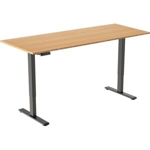 AlzaErgo Table ET2 Essential fekete + 160 × 80 cm-es bambusz asztallap kép