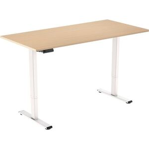 AlzaErgo Table ET2 Essential fehér + 120 × 80 cm-es nyír laminált asztallap kép