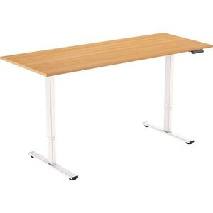AlzaErgo Table ET2 Core fehér + 160 × 80 cm laminált tölgyfa dekor asztallap kép