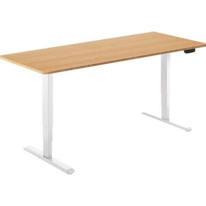 AlzaErgo Table ET1 NewGen fehér + 160×80 cm-es lekerekített bambusz asztallap kép