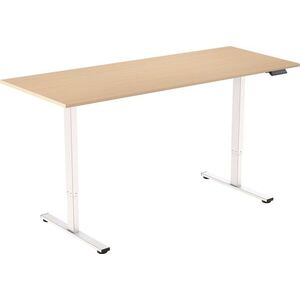 AlzaErgo Table ET2 Core fehér + 160 × 80 cm laminált nyírfa dekor asztallap kép