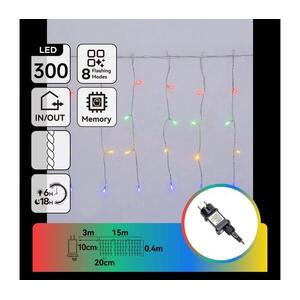 B.V. - LED kültéri karácsonyi fényfüzér 300xLED/8 funkciós 18x0, 4m IP44 többszínű B103031Q6 kép