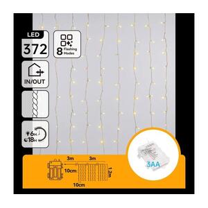 B.V. - LED Kültéri karácsonyi fényfüzér 372xLED/8 világítási mód 3xAA 6x1, 2m IP44 meleg fehér B10303AFQC kép