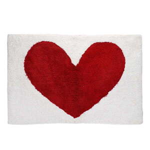 Piros-fehér fürdőszobai kilépő 50x80 cm Heart – Rex London kép