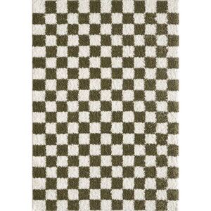 Sötétzöld-krémszínű szőnyeg 80x150 cm Grida – ESTE kép