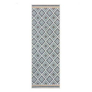 Sárga-kék kültéri-beltéri szőnyeg 80x230 cm Zia Trellis – Flair Rugs kép
