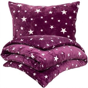 4Home Stars violet mikroflanel ágyneműhuzat, 140 x 200 cm, 70 x 90 cm, 140 x 200 cm, 70 x 90 cm kép