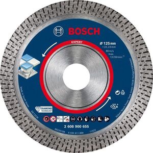 BOSCH gyémánt vágókorong EXPERT keménykerámia 125 × 22, 23 × 1, 4 × 10 mm 2.608.900.655 kép
