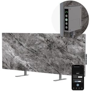 AENO GH6s Okos fűtőtest, infravörös + konvekciós, edzett üveg, LED kijelző, 700 W, Antique marble kép