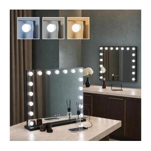 BRILAGI - LED Fényerőszabályozható sminktükör HOLLYWOOD LED/15W/230V 60x50 cm fekete FG-M6-WD11-6050-BLK kép
