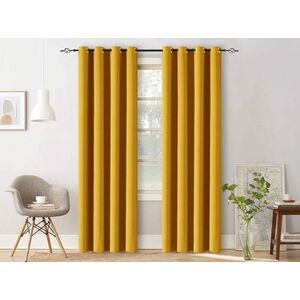 Sárga OXFORD függöny 140x250 cm Felfüggesztés: Fém gyűrűk kép