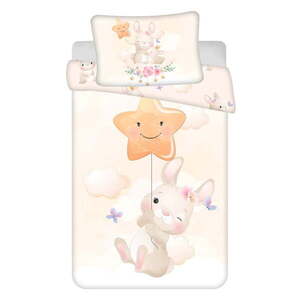 Sárga pamut gyerek ágyneműhuzat babaágyhoz 100x135 cm Bunny "Star" – Jerry Fabrics kép