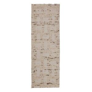 Natúr színű kézi szövésű gyapjúkeverék futószőnyeg 80x230 cm Rova Blend – Flair Rugs kép